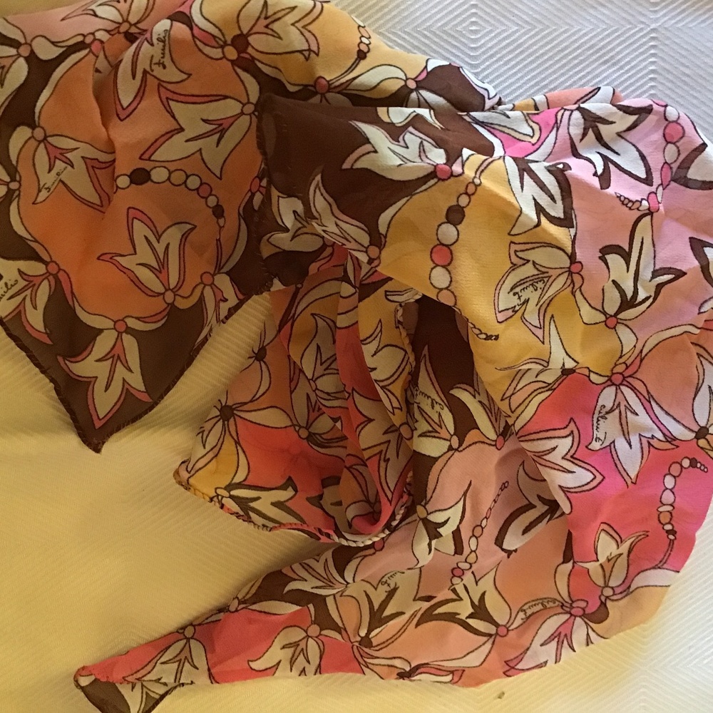 Emilio Pucci vintage scarf 1970 new unworn
